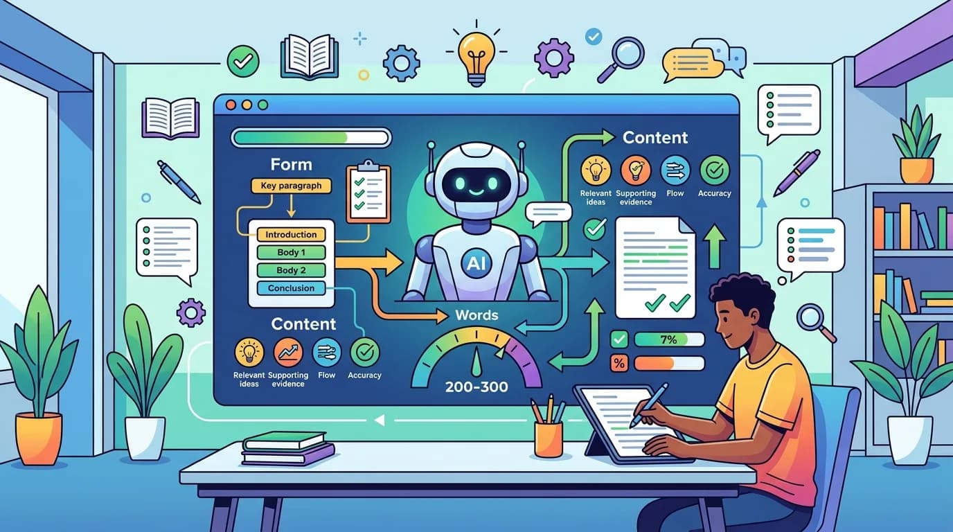 Viết đoạn văn tiếng Anh PTE: Công thức đạt chuẩn Form và Content cho AI chấm