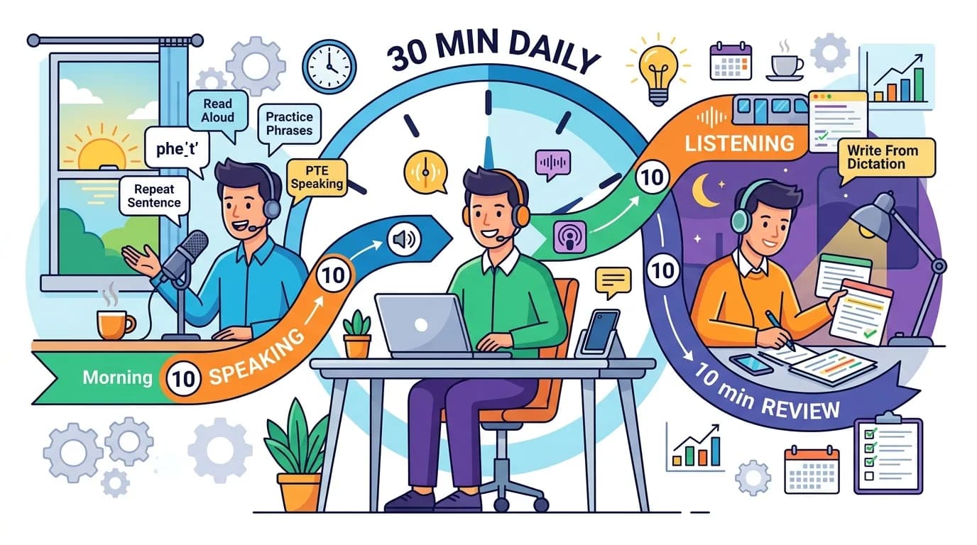 Học tiếng Anh 30 phút mỗi ngày: Lộ trình micro-tasking luyện PTE cho người bận rộn