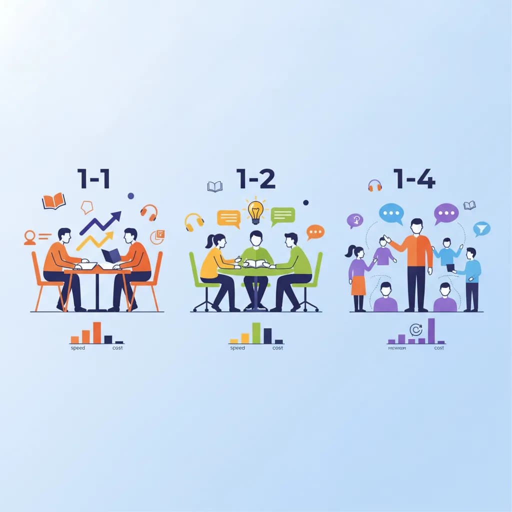 Học 1-1, 1-2 hay 1-4: Hình thức học tiếng Anh nào phù hợp với bạn?
